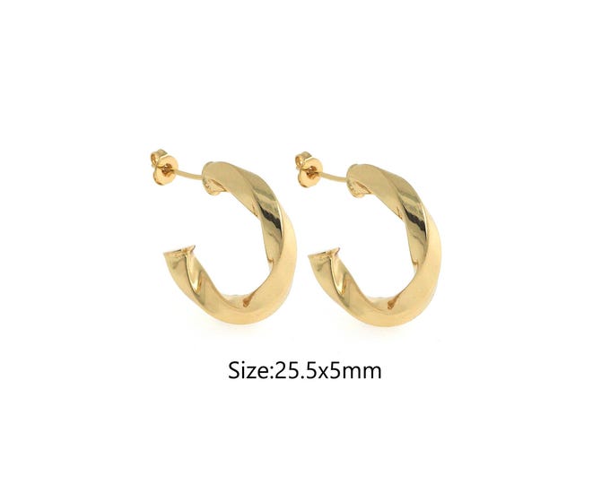 Crescent Earrings,18K Gold Filled Dainty Earrings,Twist Moon Earrings, Gift for Her, Moon Charm,