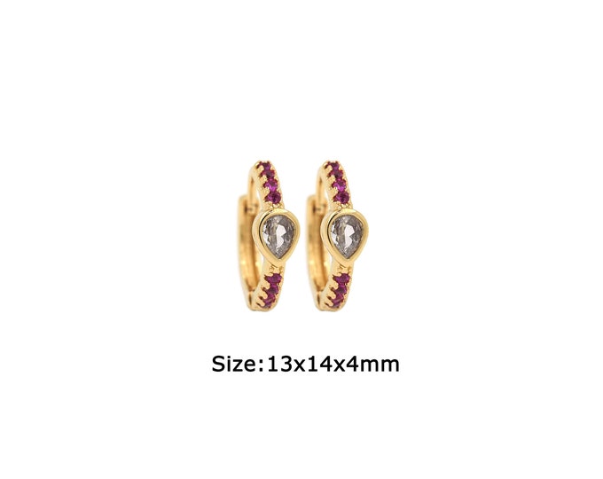 1 pair 18K Gold Filled Round Earrings,Gold Dainty Round Earrings,Simple Earrings,Gift for Her