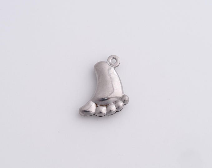 25 pcs Stainless Steel Foot Charm, Baby Foot Pendant, Foot Pendant, New Baby Pendant, Suitable For Jewelry Making 17.2x11.6x3.2mm