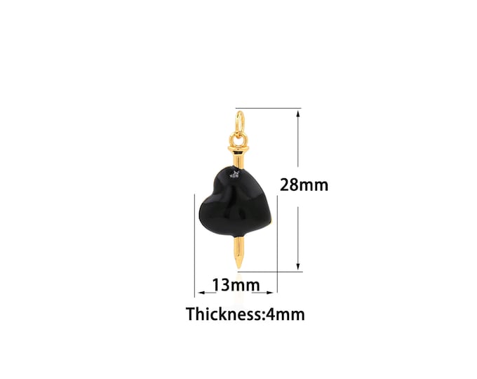 18K Gold Filled Heart Pendant,Gold Dainty Heart Pendant Charms,Simple pendant Bracelet Necklace for DIY Jewelry Making Supply
