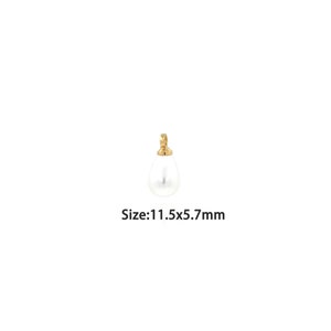 18K Gold Filled Light Bulb Pendant,Gold Dainty Pearl Charms,Simple pendant Bracelet Necklace for DIY Jewelry Making Supply