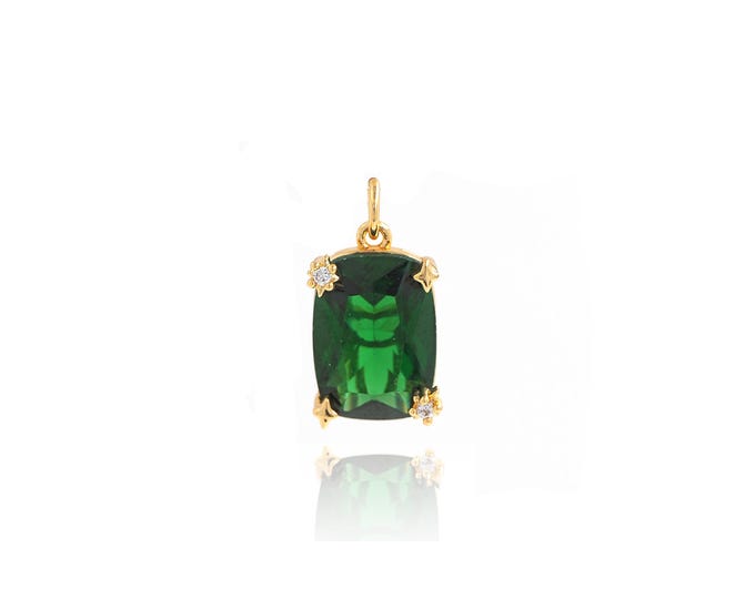 18K Gold Filled Square Pendant,Dainty Square Charms,Simple Pendant DIY Jewelry Making Supply,19x10x6.4mm