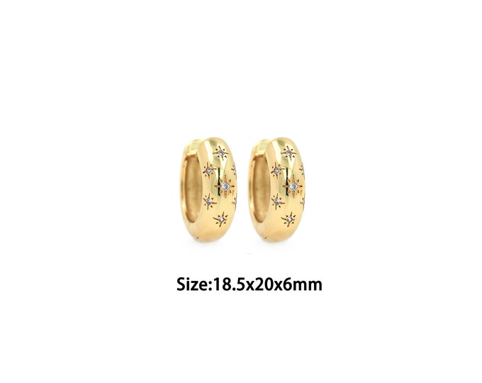 1 pair 18K Gold Filled Round Earrings,Gold Dainty Round Earrings,Simple Stud Earrings,Gift for Her