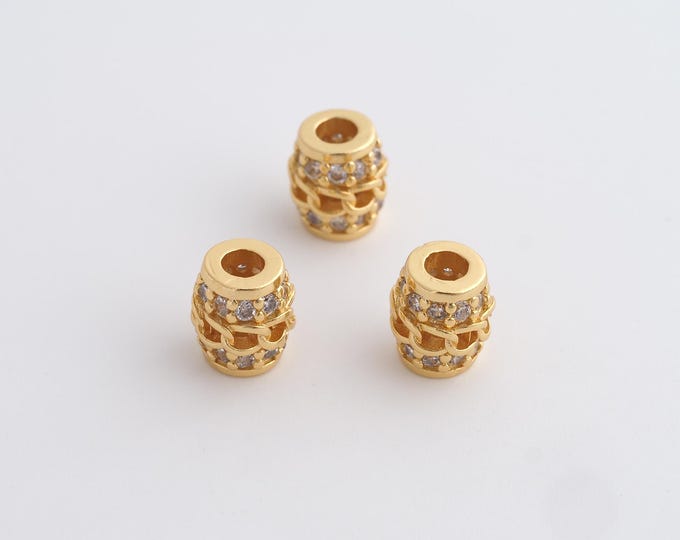1 pcs 18K Gold Filled Tube Beads,Gold Tube Beads,DIY Bracelet Necklace Earrings Jewelry Making,8.2x7.3mm