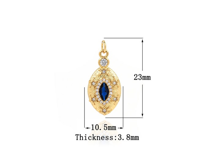 18K Gold Filled Star pendant,Gold Dainty Star Charms,Oval Charm Bracelet Necklace for DIY Jewelry Making Supply