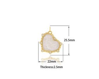 Heart Charms,Micro-pave CZ Heart Charm, Enamel Heart Pendant, 18K Gold Filled Enamel Charm, DIY Jewelry Supplies,
