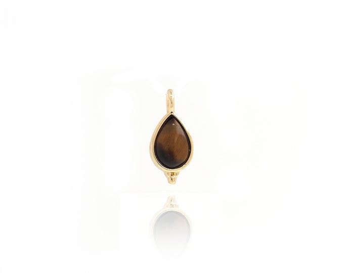 Single Pendant,18K Gold Filled Teardrop Necklace, Micropavé CZ Teardrop Shaped Pendant, DIY jewelry Making Accessories,16.7x7.5x4.7mm