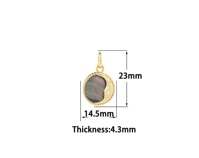18K Gold Filled Moon Pendant,Gold Dainty Sun Pendant Charms,Simple pendant Bracelet Necklace for DIY Jewelry Making Supply