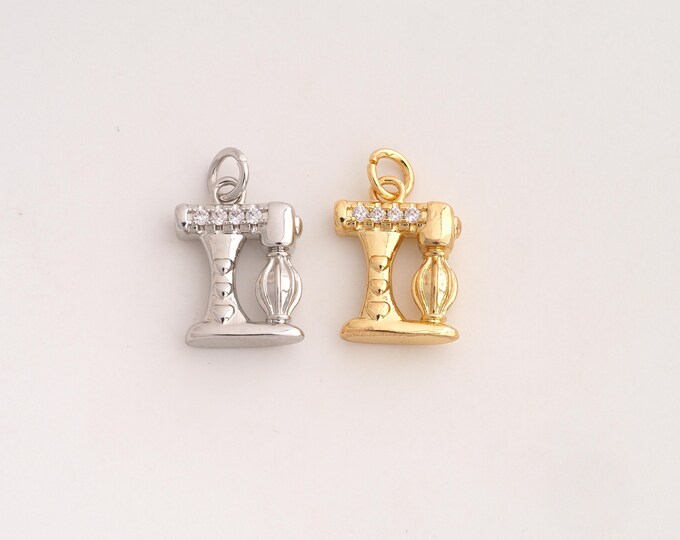 18K Gold Filled Mixer Charm,Dainty Blender Pendant,CZ Mixer Pendant ,DIY Jewelry Supplies,19.3x11.8x4mm