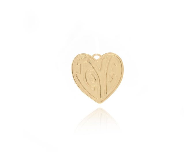 18K Gold Filled Heart Pendant,Heart Charms,Simple pendant Bracelet Necklace for DIY Jewelry Making Supply,38x40x1.5mm