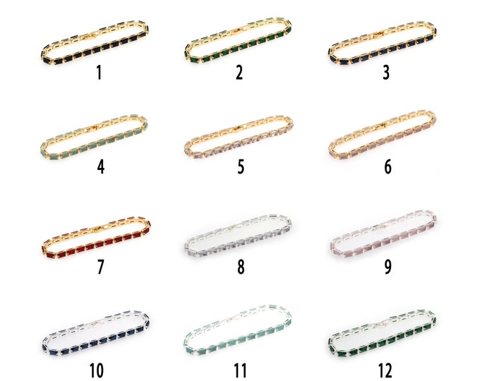 18k Gold Filled Tennis Bracelet,Gold Dainty CZ Diamond Bracelet,Simple Bracelet,Gift for Her