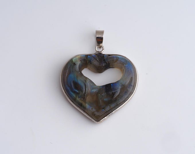 Heart Gemstone Pendant,Natural Stone Charms,Crystal Gemstone Charm DIY Jewelry Making Supply,39.4x32x10mm