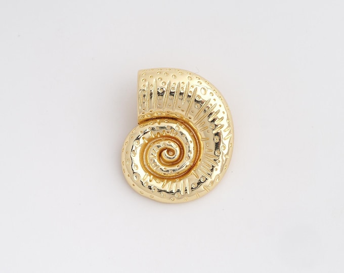 18K Gold Filled Snail Shell Charm, Shell Pendant,Snail Shell Necklace Charm, DIY Jewelry Supplies, 24x19.7x3mm