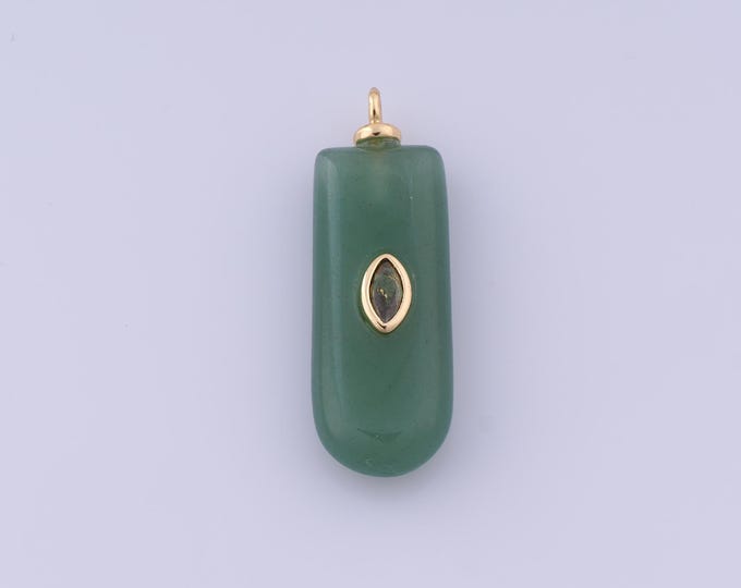 Energy Stone Pendant,18K Gold Filled Natural Stone Necklace,Stone Pendant, DIY jewelry Making Accessories,35x11.5x6.2mm