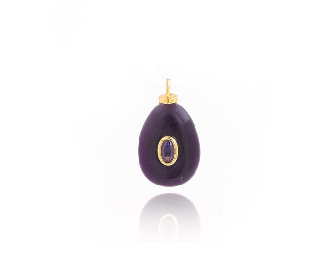 Natural Stone Pendant,18K Gold Filled Natural Stone Necklace,Waterdrop Pendant,DIY jewelry Making Accessories,23x13x6.5mm