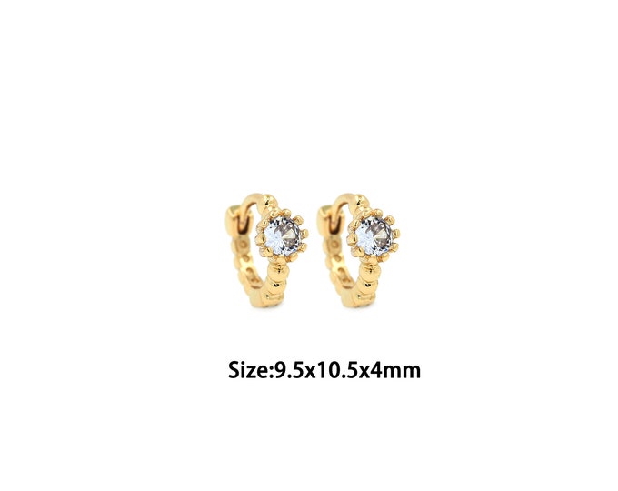1 pair 18K Gold Filled Round Earrings,Gold Dainty Round Earrings,Simple Stud Earrings,Gift for Her