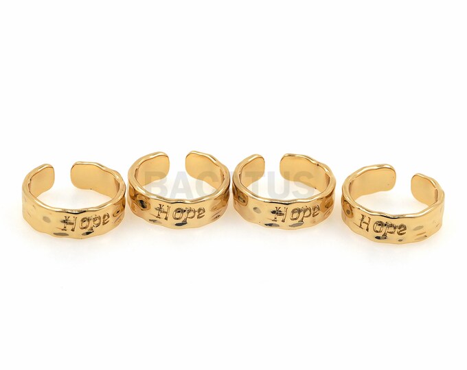1pcs, 18K Gold Filled Word Ring, Adjustable Ring, Gold Open Ring, Thick Ring,Dainty Ring, Gift For Her