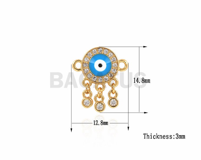 Eye Connector，Turkish Eye，Eye Charms, DIY Jewelry Bracelet Necklace Accessories 1pcs