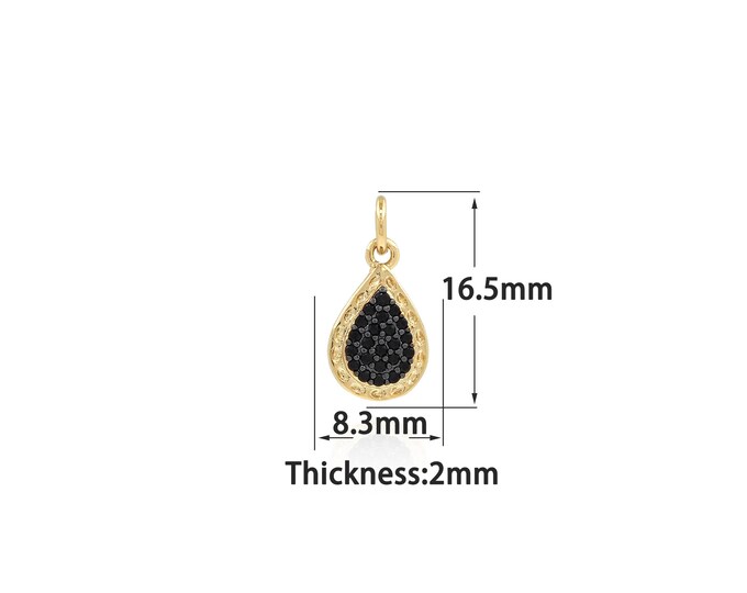 18K Gold Filled Water Drop Pendant,Gold Dainty Water Drop Charms,Simple pendant Bracelet Necklace for DIY Jewelry Making Supply