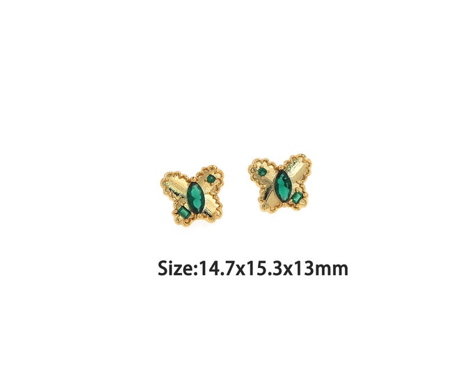 1pair 18K Gold Filling Butterfly Stud Earrings,Gold Butterfly Stud Earring,Simple Stud Earrings,Gift for Her