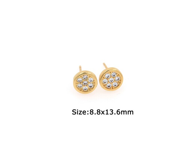1 pair 18K Gold Filled Round Stud Earrings,Gold Dainty Round Stud Earrings,Simple Stud Earrings,Gift for Her
