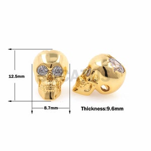 1pcs Halloween skull beads,brass skull bead,unusual beads,unique gift for him 12x8.7x9.6mm