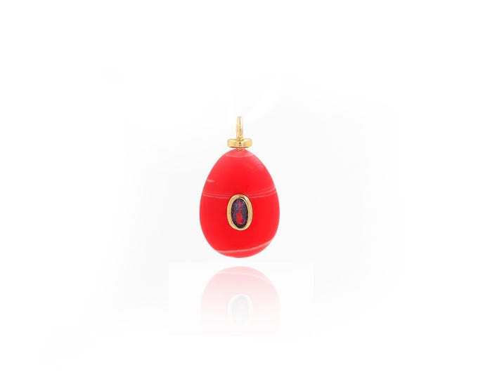 Natural Stone Pendant,18K Gold Filled Natural Stone Necklace,Waterdrop Pendant,DIY jewelry Making Accessories,23x13x6.5mm