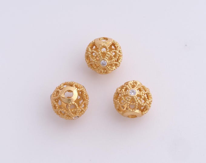 18K Gold Filled Round Spacer Beads,Gold Ball Beads, Tube Beads DIY Bracelet Necklace Earrings Jewelry Making,9.8x9.6mm