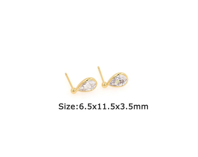 1pair 18K Gold Filling Water Drop Stud Earrings,Gold Water Drop Stud Earring,Simple Stud Earrings,Gift for Her