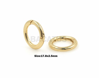 1 STÜCK Runde Schnalle, Karabiner, FederringSchließe, Portemonnaie Ring, O-Ring Verbinder, Schnalle Schnalle, Gold Split Key Ring DIY Making 17,8x2,5mm