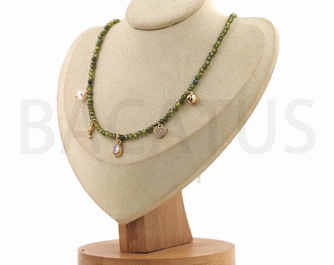 18K Gold Filled Pearl Necklace, Micropavé CZ Waterdrop Necklace, Teardrop Pendant Necklace, Fashion Necklace, Gift for Her, Length: 42cm