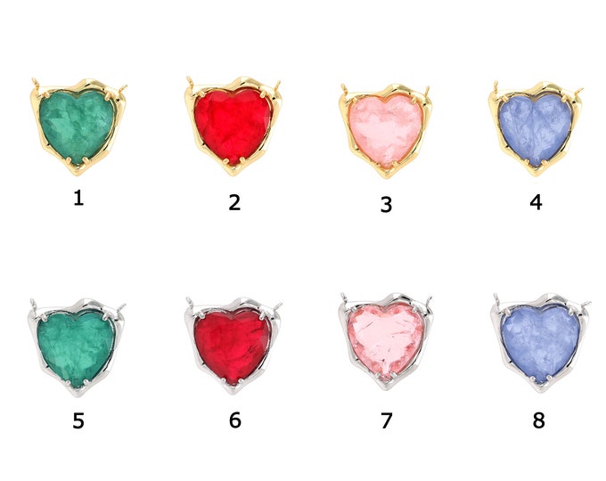 18K Gold Filled Heart Pendant,Gold Dainty Heart Charms,Simple Pendant Bracelet Necklace for DIY Jewelry Making Supply