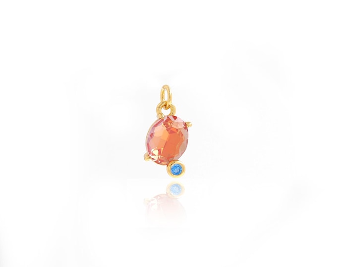 MicroPave CZ Oval Nacklace,18K Gold Filled Oval Shape Charms Zircon Pendant DIY Jewelry Supplies,18x8x7mm
