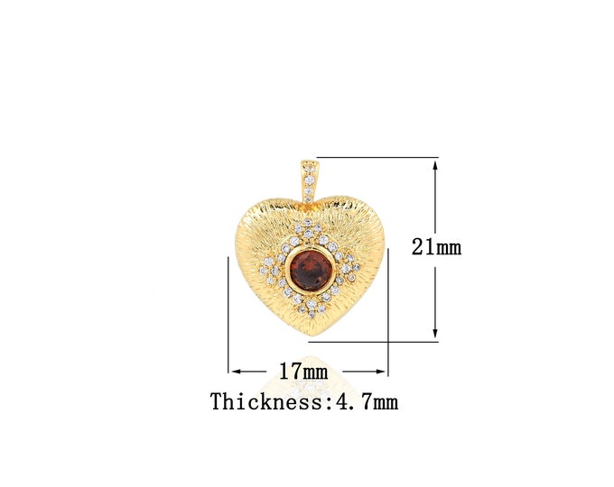 18K Gold Filled Heart pendant,Gold Dainty Heart Charms,Heart Charm Bracelet Necklace for DIY Jewelry Making Supply