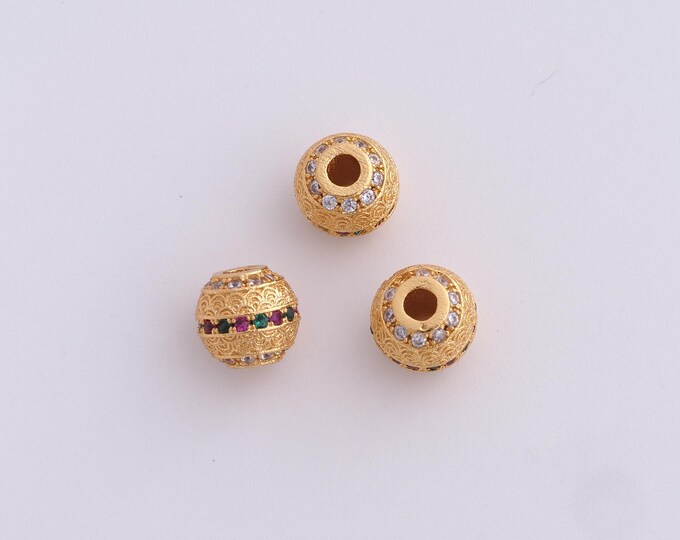 18K Gold Filled Round Spacer Beads,Gold Ball Beads, Tube Beads DIY Bracelet Necklace Earrings Jewelry Making,7.5x6.8mm