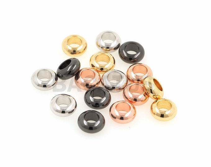 spacer beads, round flat beads, copper metal flat beads, jewelry making supplies 10pcs