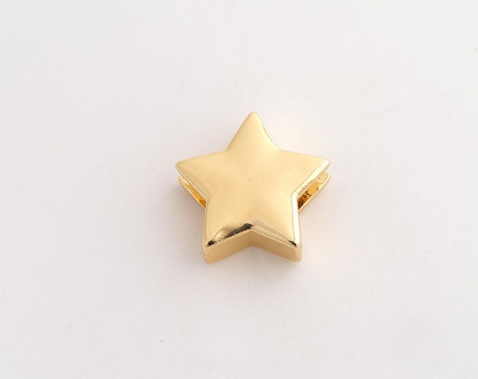 Gold Star Beads, 18K Gold Filld Starburst Beads,for Jewelry Making Supplies,18.6x18x6.8mm