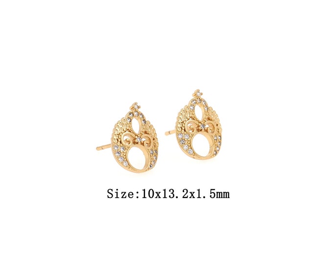 1pair 18K Gold Filling Round Stud Earrings,Gold Round Stud Earring,Simple Stud Earrings,Gift for Her