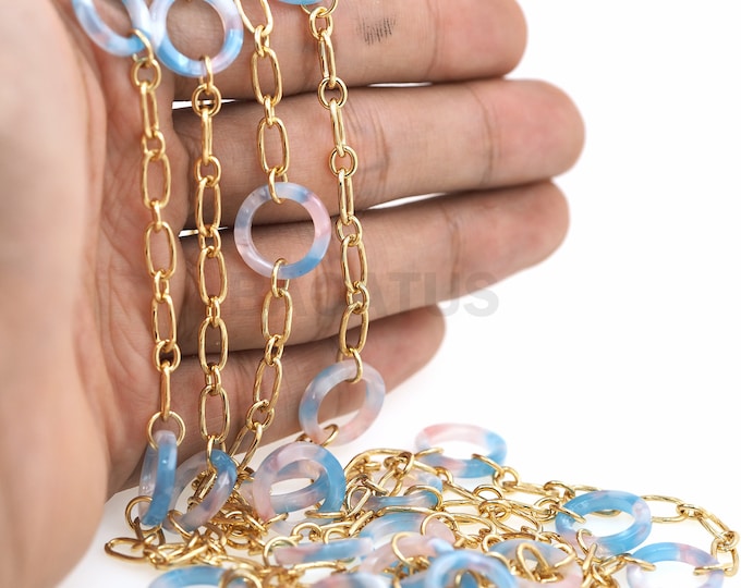 1 Meter, 18K Gold Filled Box Necklace, Acrylic Square Chain, Layered Necklace, Paper Clip Chain, Gold Layered Necklace