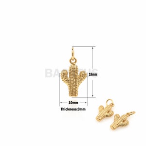 1PCS Cactus Pendente Pianta Collana In vaso Ornamenti Cactus Charm 18K Oro Riempito fai-da-te Fornitura di piante del deserto Fascino 18x10x3mm