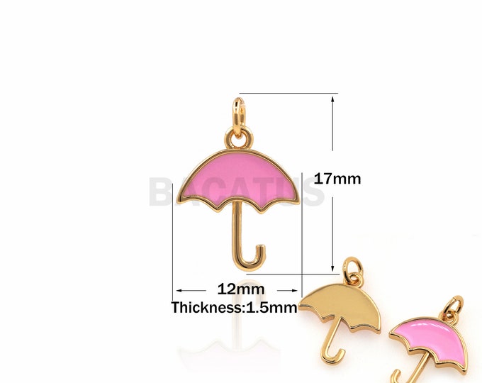 1PCS Umbrella Pendant Enamel Umbrella Pendant Umbrella Necklace Pendant Is Suitable For Bracelets Jewelry Making Supplies 17x12x1.5mm