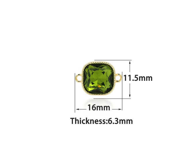 18K Gold Filled Square Connector,Gold Dainty Square Connector,Simple Connector Bracelet Necklace for DIY Jewelry Making Supply