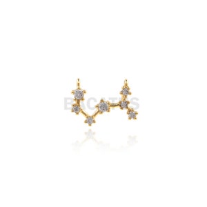 1PCS Twelve Constellation Connector Scorpio Charm Virgo Charm Suitable for Necklace Bracelet Connector 18K Cubic Zirconia Gold Filling image 5