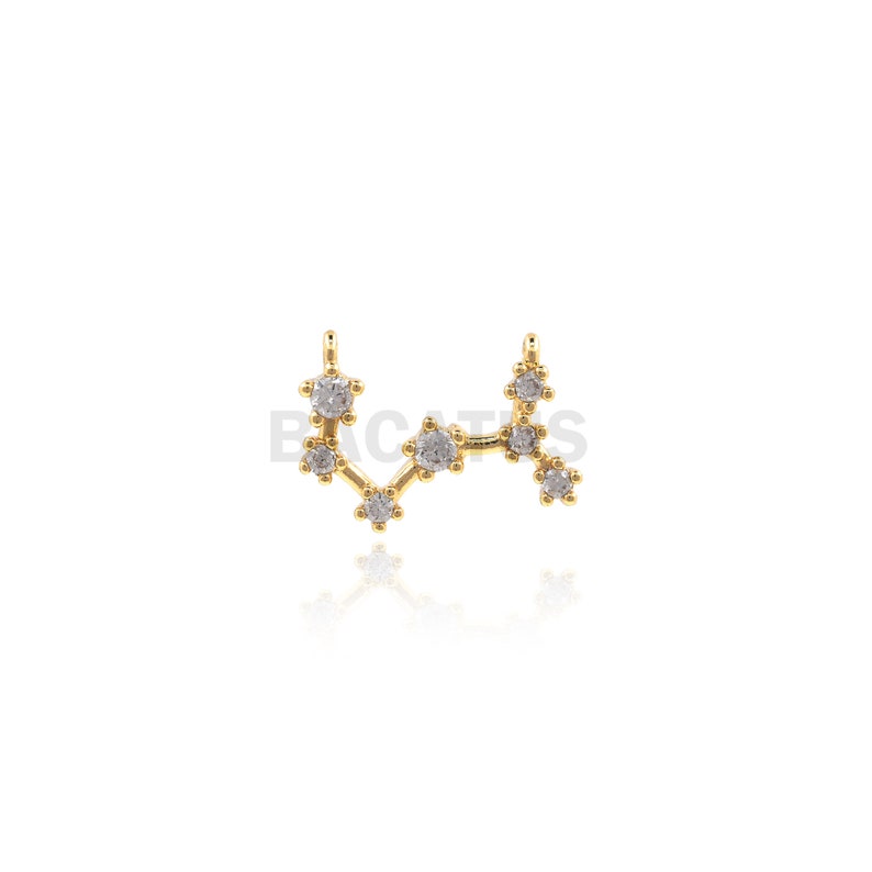 1PCS Twelve Constellation Connector Scorpio Charm Virgo Charm Suitable for Necklace Bracelet Connector 18K Cubic Zirconia Gold Filling image 5