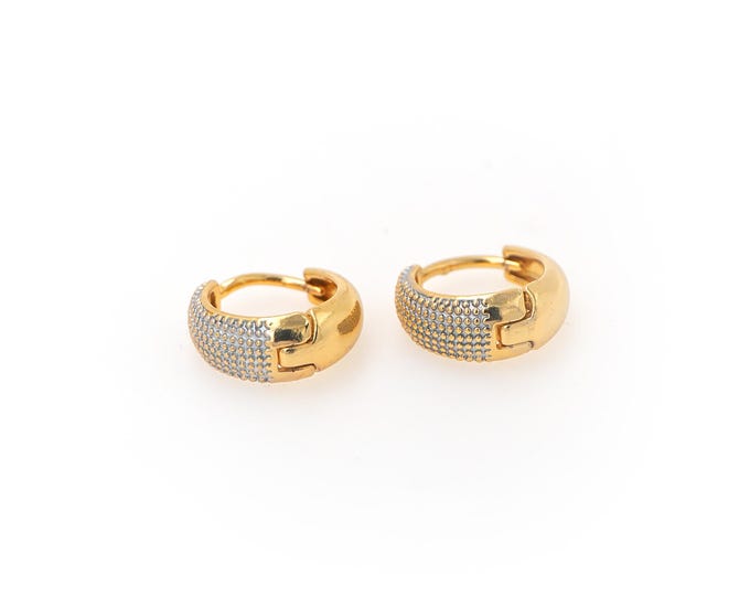 1pair 18K Gold Filling Round Earrings,Gold Dainty Round Earring,Simple Earrings,Gift for Her,13.5x5.7mm