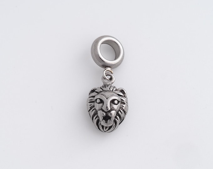 Stainless Steel Lion Pendant,Animal Charms,Lion Charm Bracelet Necklace for DIY Jewelry Making Supply,25.6x10.2x8mm