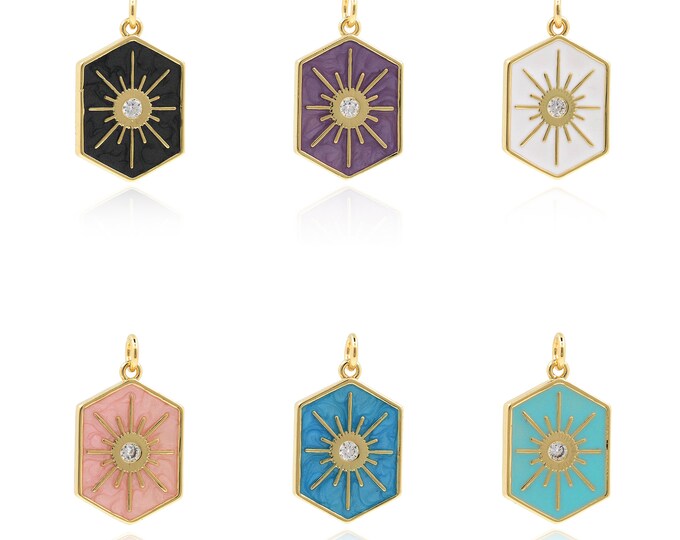 18K Gold Filled Sun pendant,Gold Dainty Sun Charms,Sun Charm Bracelet Necklace for DIY Jewelry Making Supply