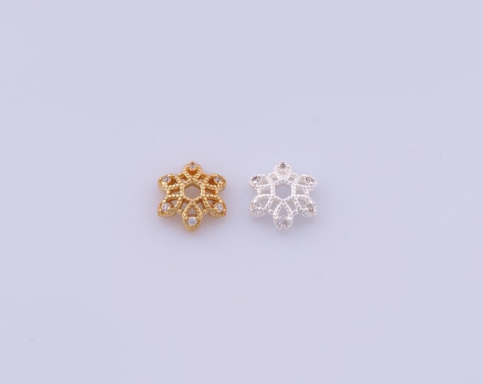 5 pcs 18K Gold Filled Flower Bead Caps,Flower Caps,Flower Bead Caps,Spacer Jewelry, DIY Jewelry Making,9.7x2.5mm