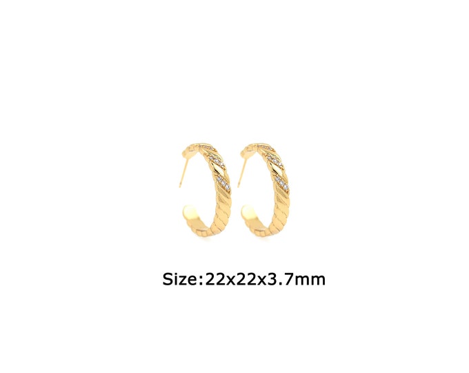 1 pair 18K Gold Filled Round Stud Earrings,Gold Dainty Round Stud Earrings,Simple Stud Earrings,Gift for Her