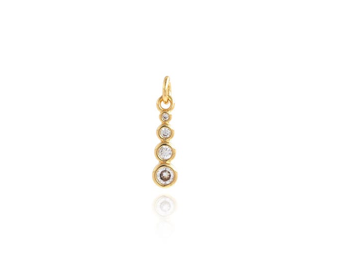 5 pcs Round Pendant,18K Gold Filled Round Necklace, Micropavé CZ Round Pendant, DIY jewelry Making Accessories,16x3.5x2mm